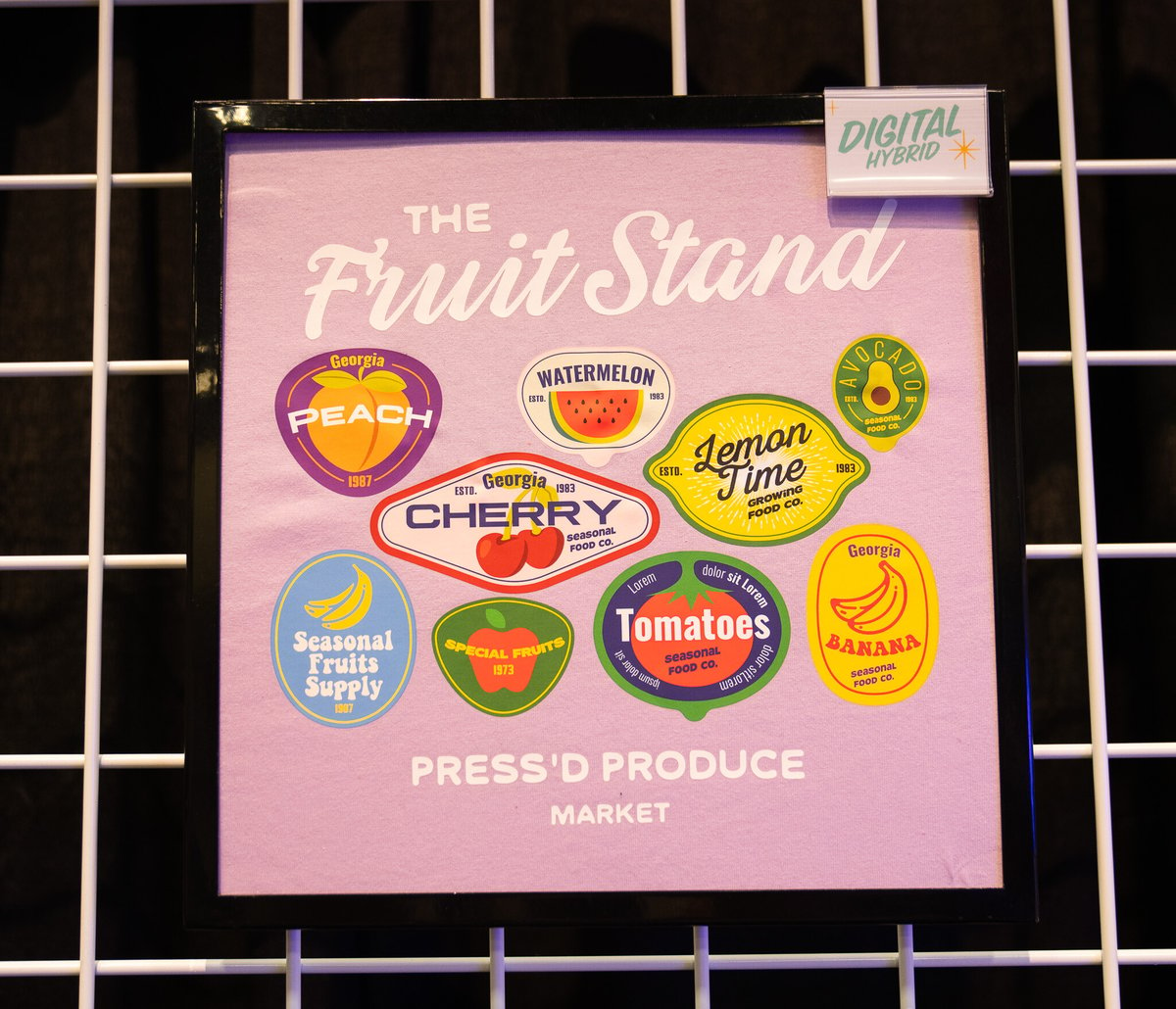 One of our favorite designs is a nod to produce stickers!