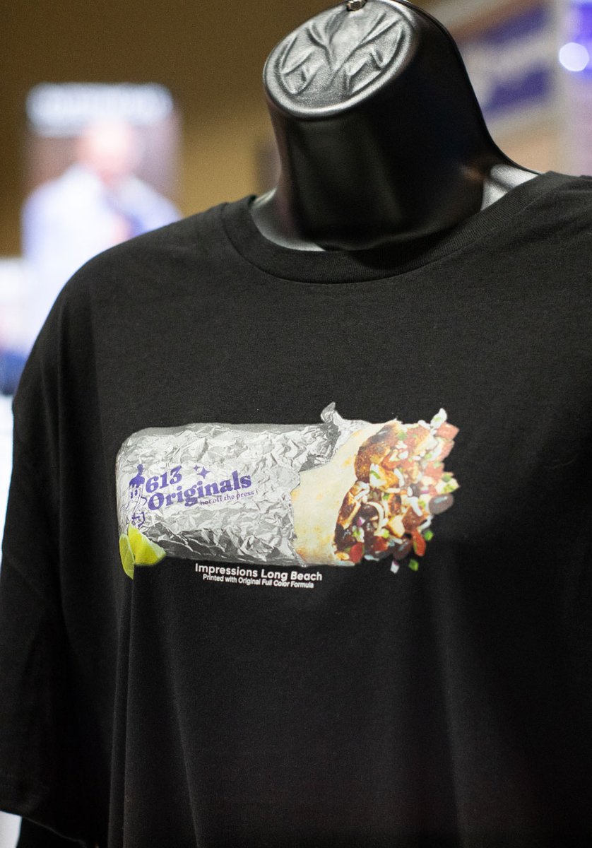A burrito design on a shirt in our original full color formula. Labeled with 613 Originals.
